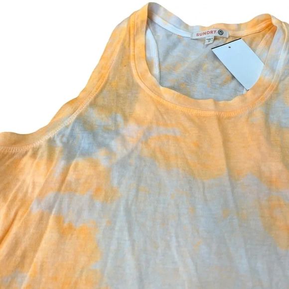 Sundry Orange Tie Dye Racerback Tank Top XS - Picture 2 of 3